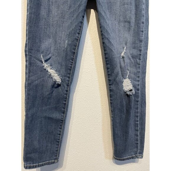 Judy Blue Skinny Fit Jeans Womens 30 Blue Denim Stretch Distressed Dark Wash - Picture 3 of 13